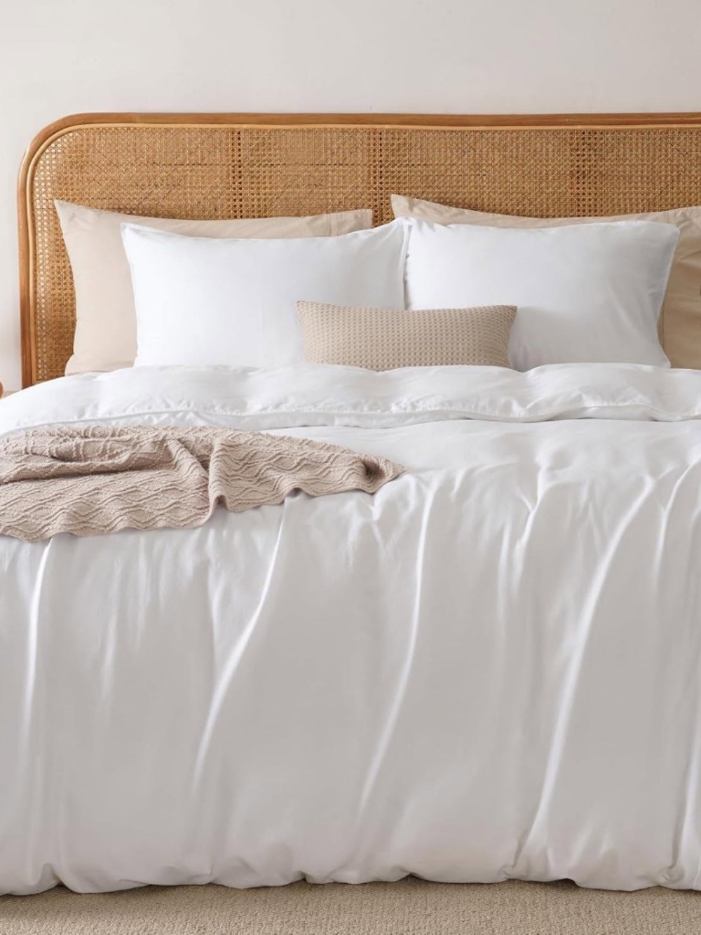 Linen Duvet Cover King Size, 85% Rayon Derived from Bamboo & 15% Natural Linen
